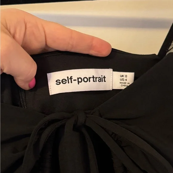 Self-Portrait Lace Dress in Black